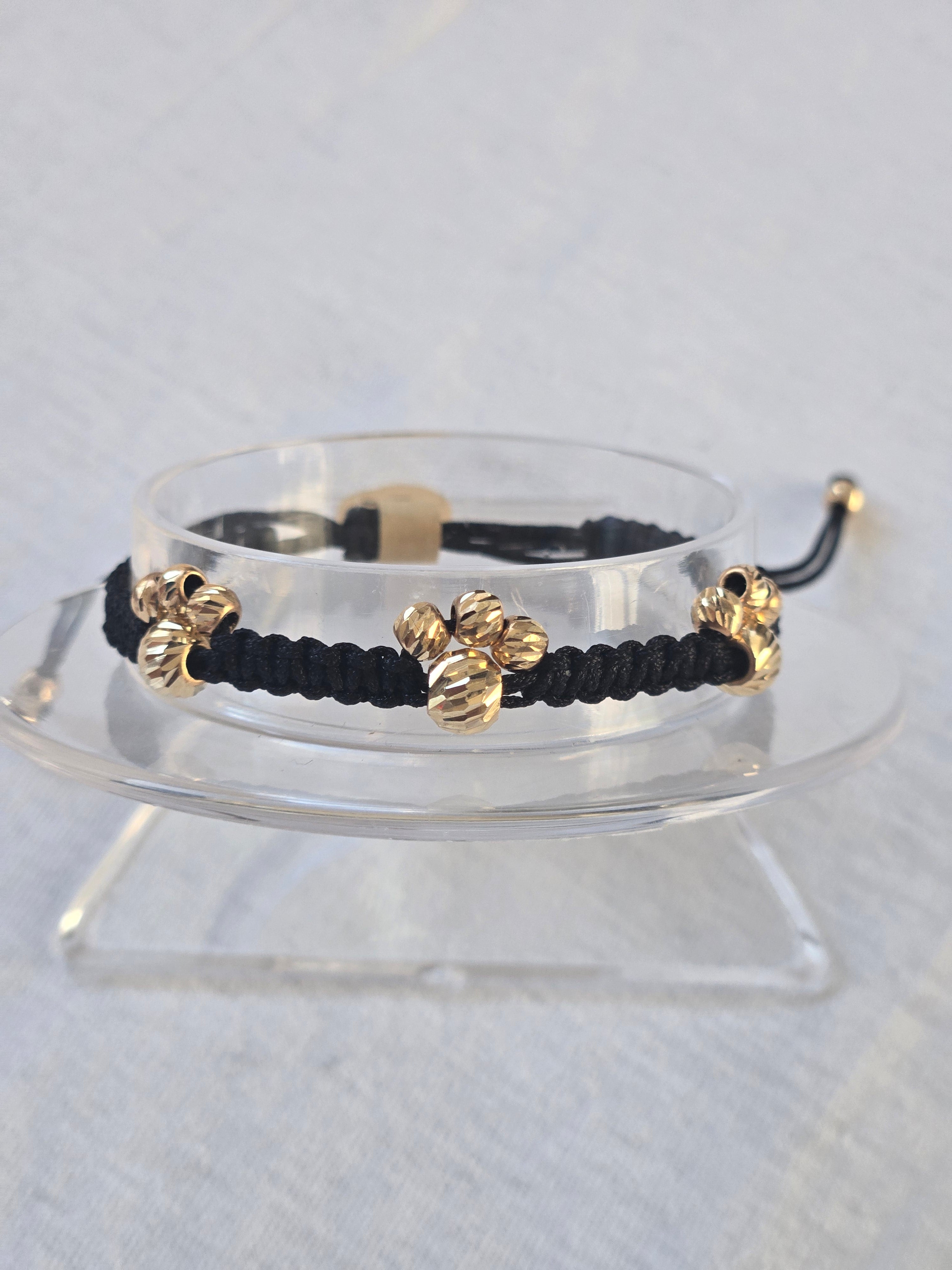 Pulsera Ajustable Oro 10k negra
