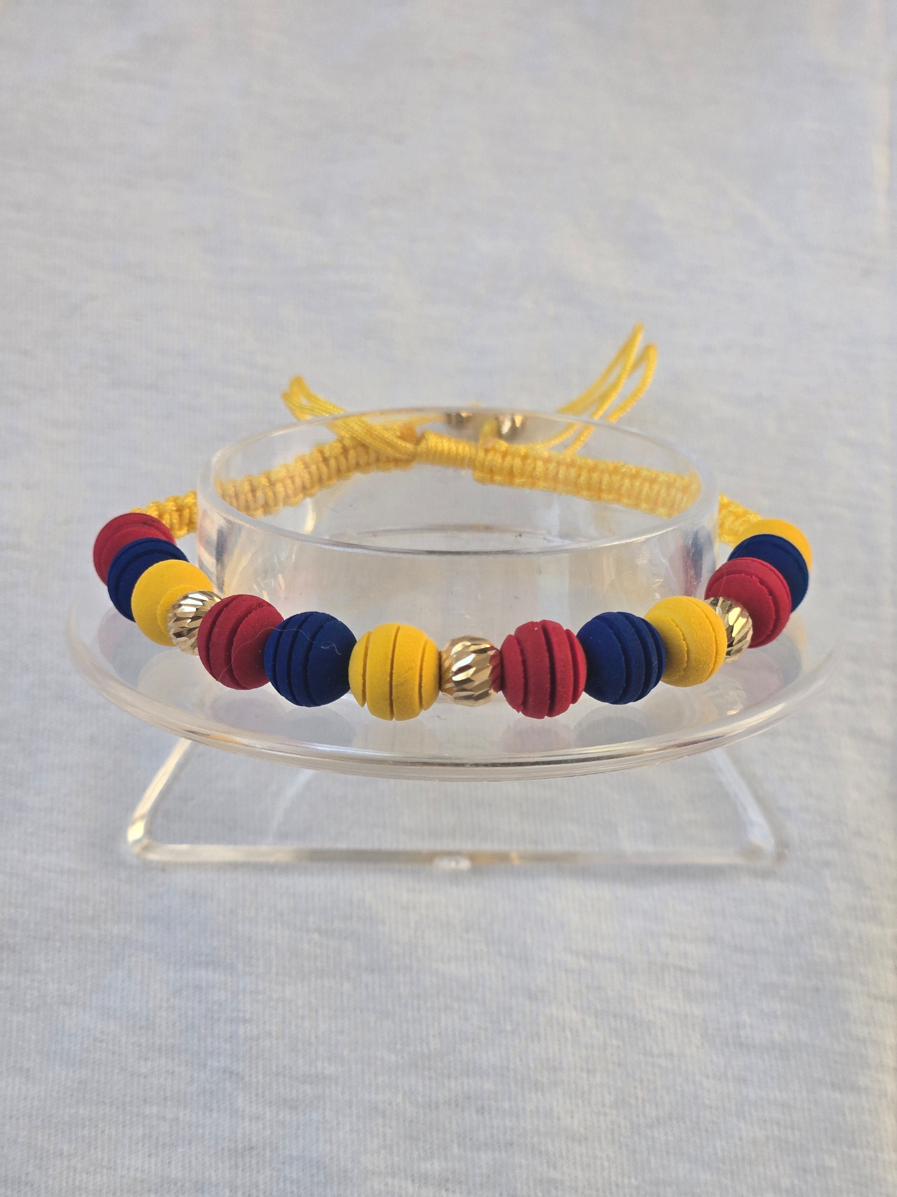 Pulsera Ajustable Oro 10k tricolor Elegante