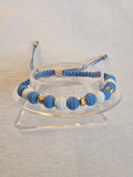 Pulsera Ajustable Oro 14k Azul Marino